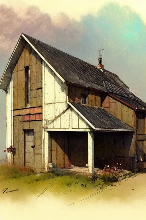 Prompt: ( ( ( ( ( 1 9 5 0 s retro future art deco farm house design. muted colors. ) ) ) ) ) by jean - baptiste monge!!!!!!!!!!!!!!!!!!!!!!!!!!!!!!