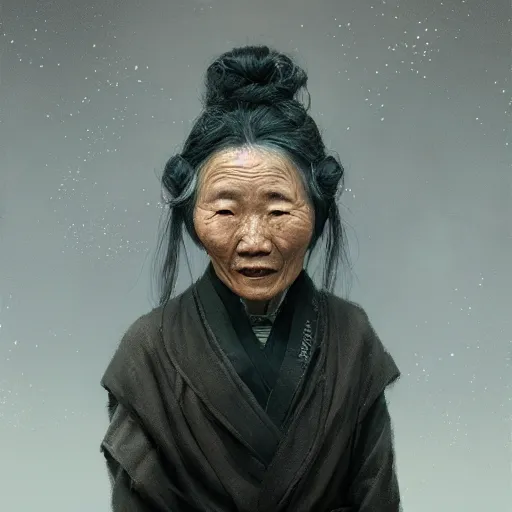 Prompt: A portrait of a Chinese old women in her 80’s, star wars art, art by greg rutkowski, matte painting, trending on artstation