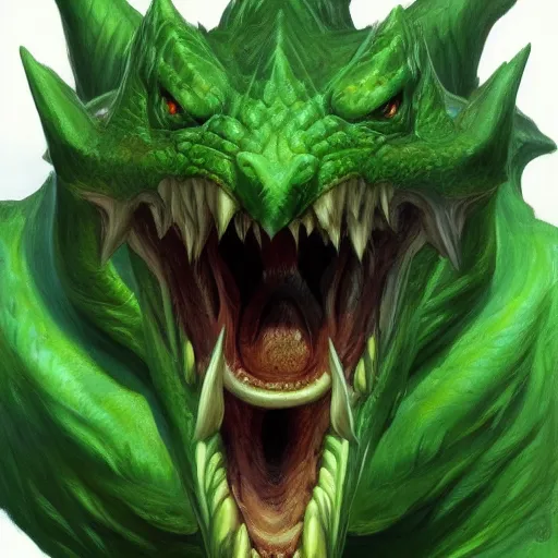 Image similar to a large green dragon with its mouth open, concept art by Alex Horley-Orlandelli, polycount, antipodeans, grotesque, d&d, concept art