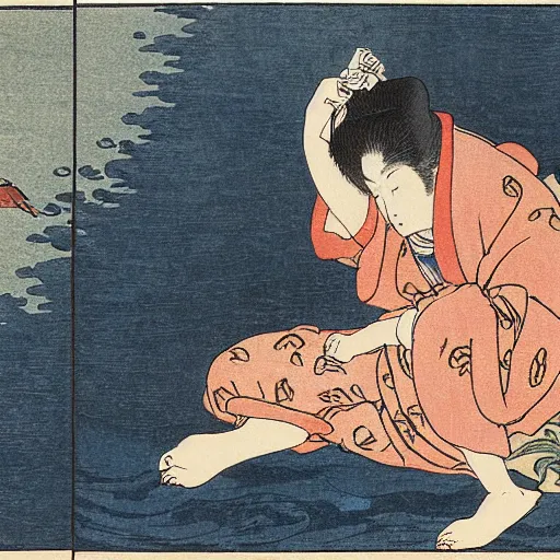 Image similar to the dream of the fisherman's wife by hokusai