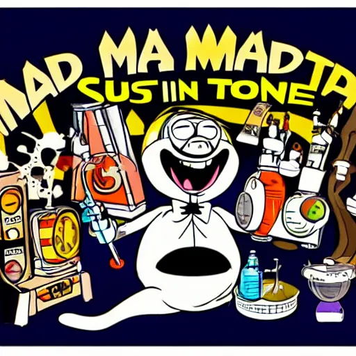 Image similar to a mad scientist ’ s laboratory in the style of looney tunes