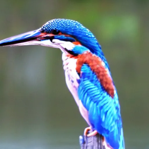 Image similar to a kingfisher formed from coloured smoke