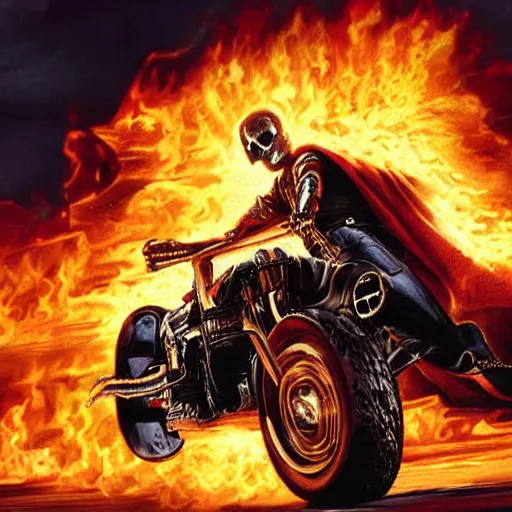 Image similar to keanu reaves as ghost rider 3 4 k quality super realistic