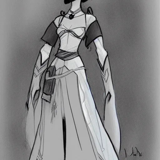Image similar to milt kahl sketch of victoria justice as princess padme in star wars episode 3