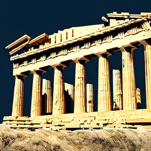 Prompt: the parthenon carved from a single tree, cinematic, realistic