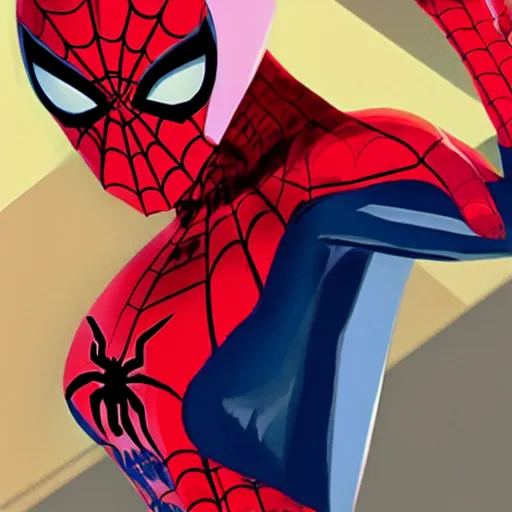 Image similar to cameron diaz portrait, spider - man : into the spider - verse, comic, comix