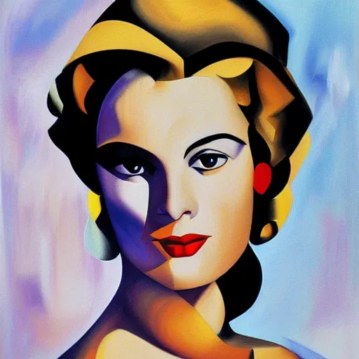 Image similar to painting of Grace Kelly by Tamara de lempicka 8k high definition high quality