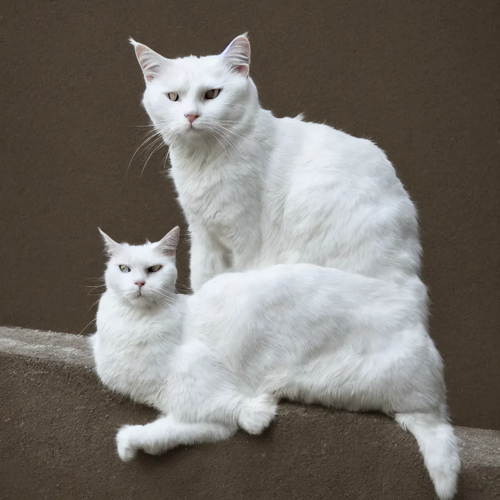 Image similar to a noble white cat, photography