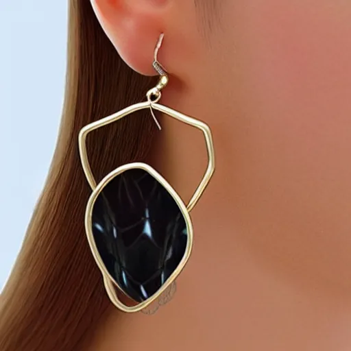 Image similar to hyperrealistic futuristic earrings