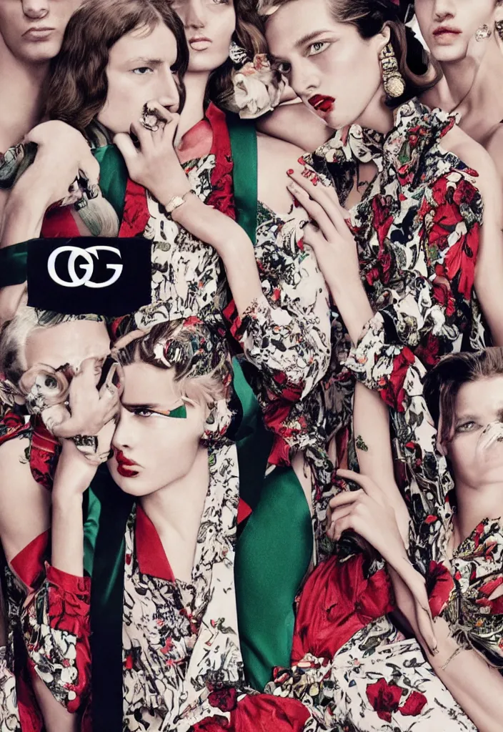 Image similar to Gucci advertising campaign poster.