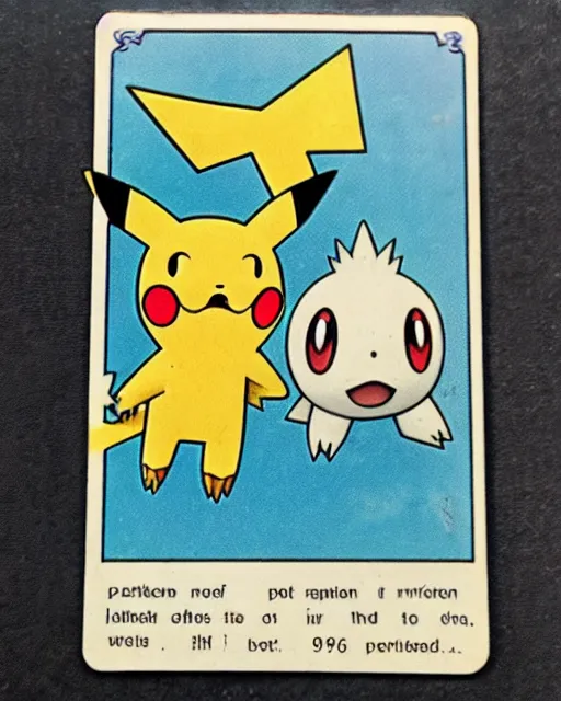 Image similar to a pokemon card from the 1 9 6 0 s