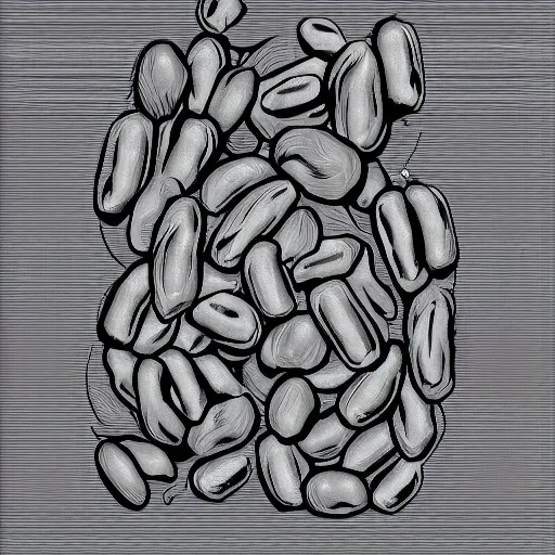 Prompt: digital drawing of beans