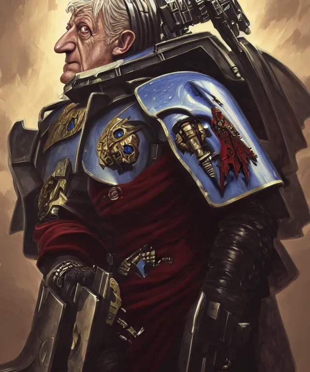 Jon Pertwee Doctor Who As Warhammer 40k Space Marine, 