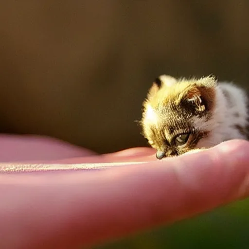 Image similar to photo of world ’ s smallest cat the size of a honeybee