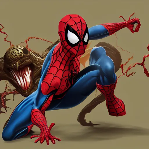 Prompt: Spider-Man fighting with Venom, Pixar Studio, detailed, high quality, high rendering, artstation,