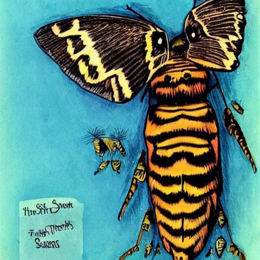 Image similar to Death's-head hawkmoth drawn by Dr. Seuss