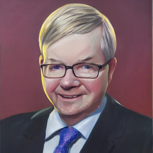 Prompt: Oil Painting of Senator Kevin Rudd, Portrait, 4K