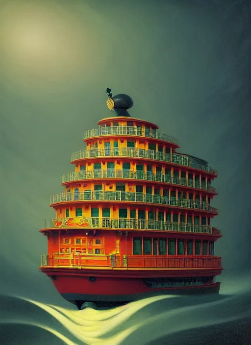 Prompt: hyper detailed 3d render like a Oil painting - the steamboat by Jacek Yerka, Mariusz Lewandowski, Houdini algorithmic generative render, Abstract brush strokes, Masterpiece, Edward Hopper and James Gilleard, James Jean and artgerm, Mark Ryden, Wolfgang Lettl, hints of Yayoi Kasuma, octane render, 8k