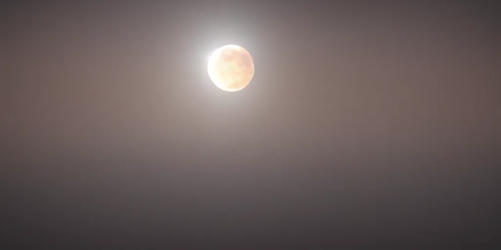 Prompt: lunar eclipse, but the moon is a triangle, sun rays, fog, photorealistic, calm environment