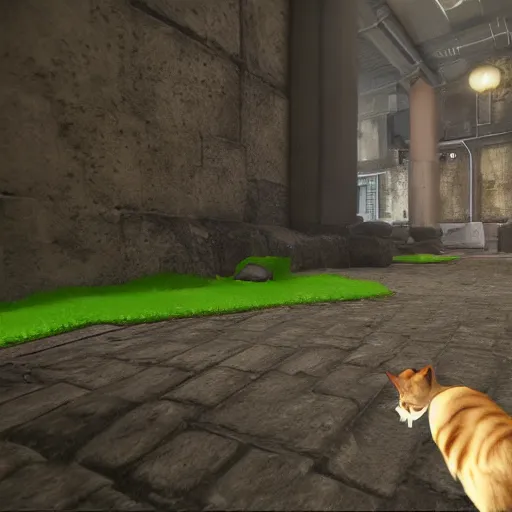 Prompt: first person cat game, made in unreal engine