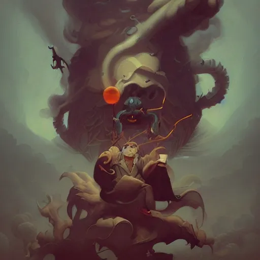 Image similar to The smoke king by Peter Mohrbacher:5 Trending on Artstation:5