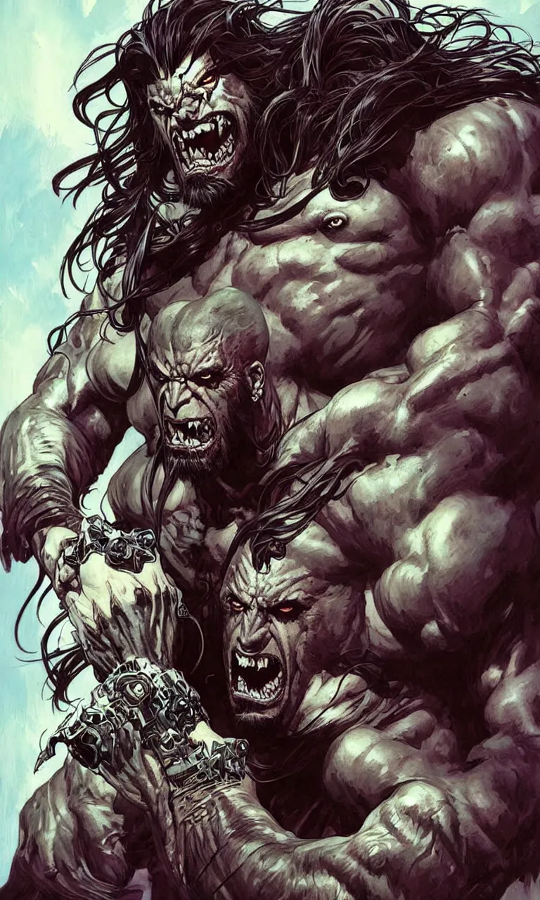 Image similar to giant lobo by simon bisley, photoshop, art by artgerm and greg rutkowski and alphonse mucha