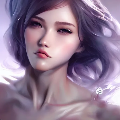 Image similar to a beautiful girl， by Artgerm Lau, hyperdetailed, trending on artstation, trending on deviantart