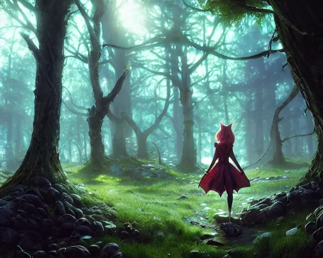 Image similar to highly detailed portrait of emma stone as an elf in a magical mushroom forest, in skyrim, stephen bliss, unreal engine, fantasy art by greg rutkowski, loish, rhads, ferdinand knab, makoto shinkai and lois van baarle, ilya kuvshinov, rossdraws, tom bagshaw, global illumination, radiant light, detailed and intricate environment