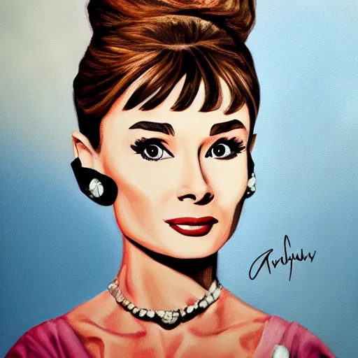 Image similar to audrey hepburn art by salai