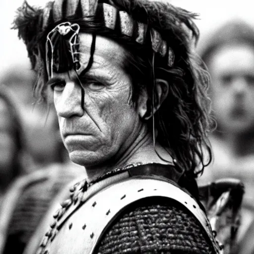 Prompt: Braveheart film still showing Keith Richards, 4k