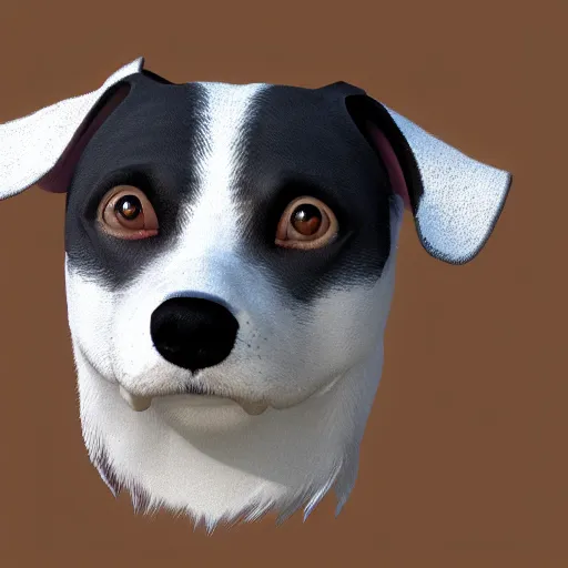 Image similar to 3 d render of a dog, 4 k, game model