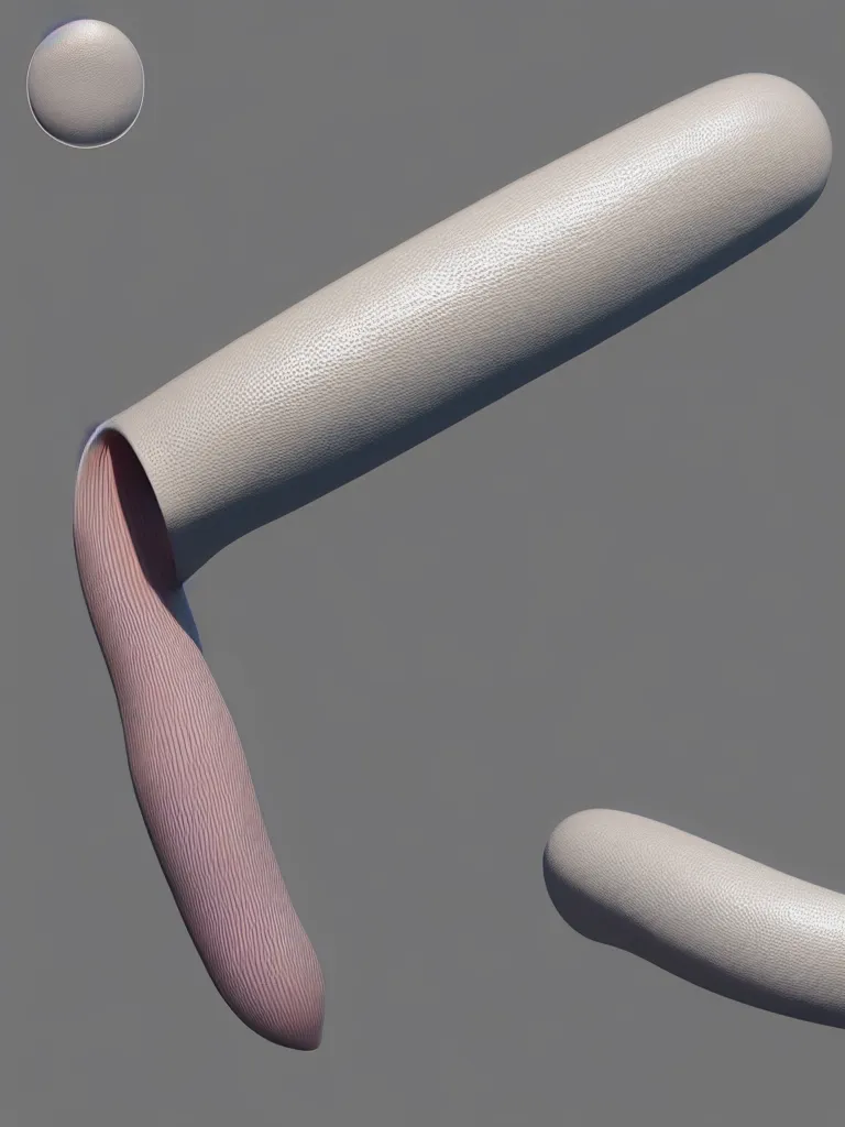 Prompt: a 3d model of a tube shape, straight smooth vertical, texture-mapped with human skin, highly realistic, Surface Painter, hyper-real, 4k, Octane render