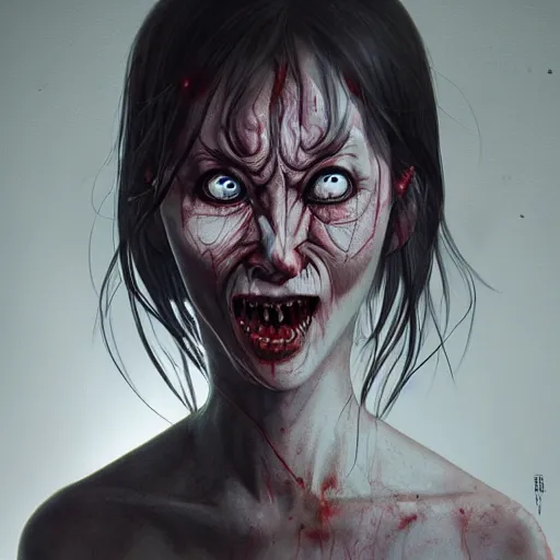 Prompt: demon woman crying in the style of junji ito. hyperdetailed photorealism by greg rutkowski, 1 0 8 megapixels, cinematic lighting