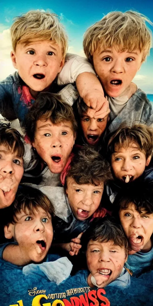 Image similar to movie poster for the new goonies movie