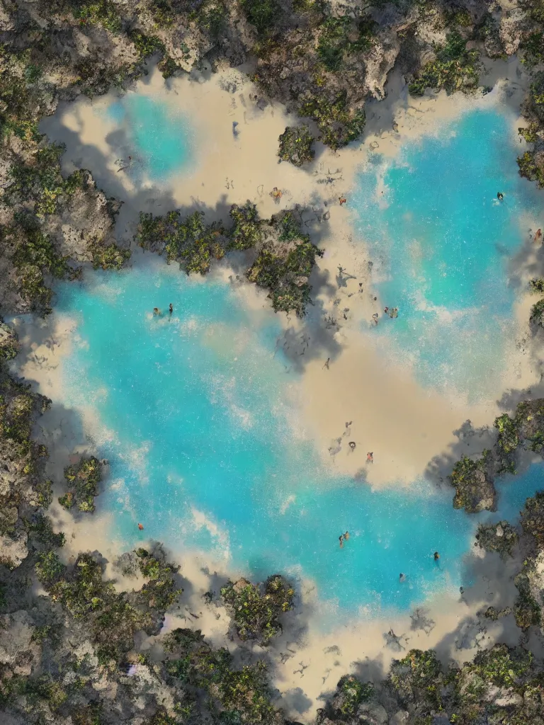 Image similar to beach from above by disney concept artists, blunt borders, rule of thirds