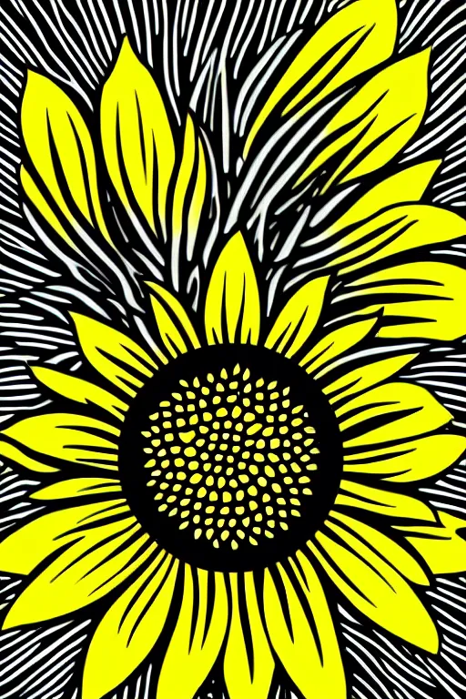 Image similar to minimalist boho style art of a sunflower, illustration, vector art