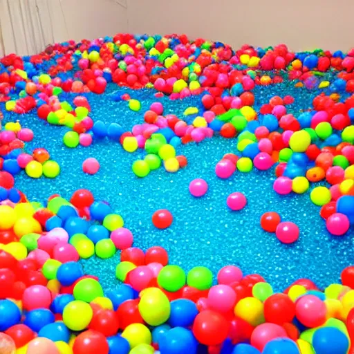 Prompt: the ocean but it's a plastic ball pit