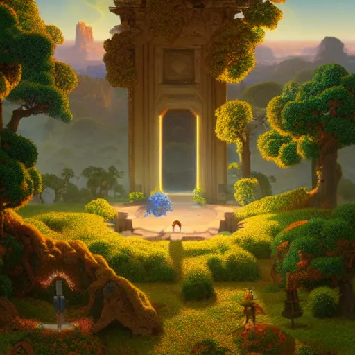 Prompt: a portal to terraria game. detailed. rule of thirds. intricate. sharp focus. wide angle. unreal engine 8 k. painting by maxfield parrish. wlop. greg rutkowski.