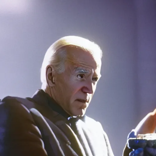 Image similar to film still of joe biden as mr. freeze.