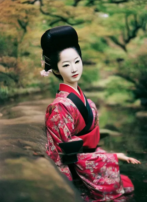 Prompt: Portrait Photograph of a Japanese Geisha Agfa Vista 200