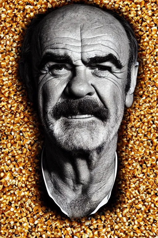 Image similar to 📷 sean connery is corn, made of food, head portrait, dynamic lighting, 4 k