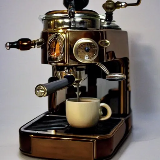 Image similar to steampunk espresso machine