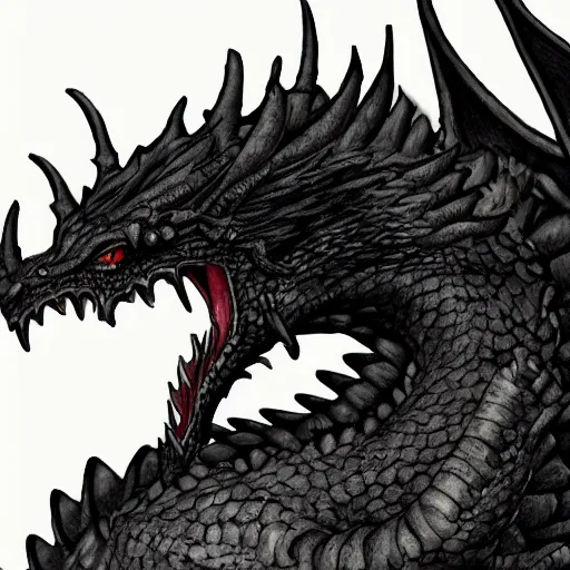 Prompt: giant black dragon