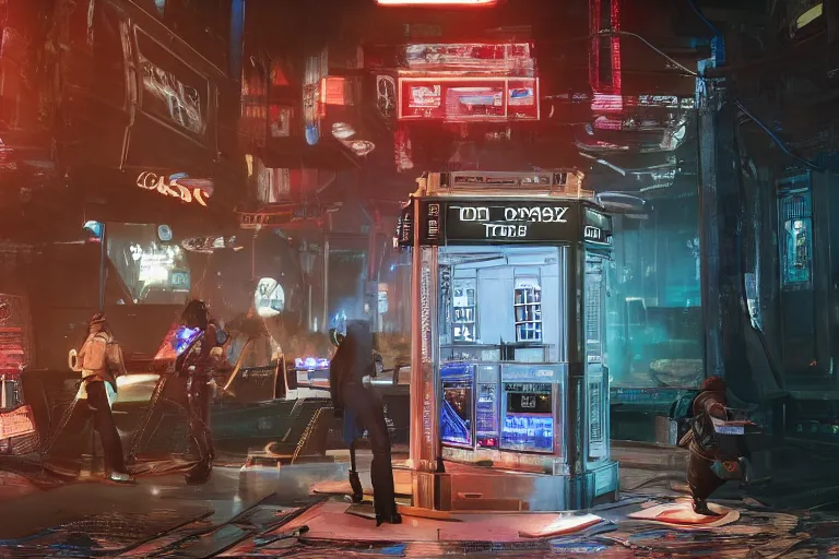 Image similar to tardis in cyberpunk 2 0 7 7