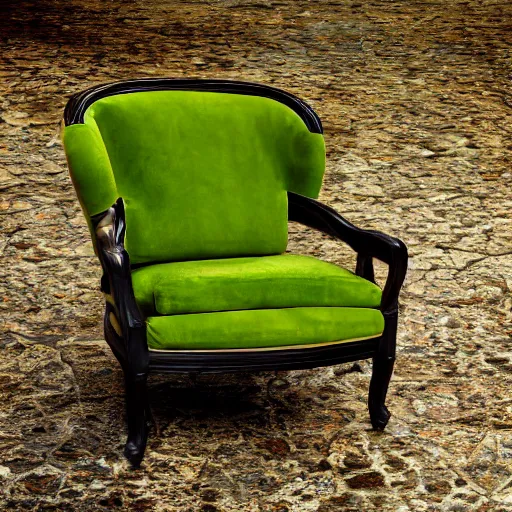 Prompt: A medium shot photograph of and avacado armchair, 8k, ultra HD