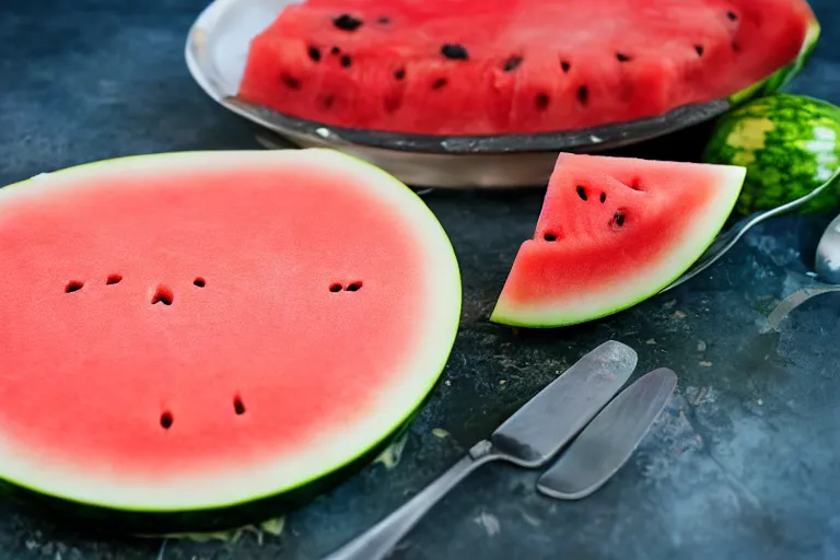 Image similar to watermelon and swiss cheese aspic, food photography, romance novel cover,