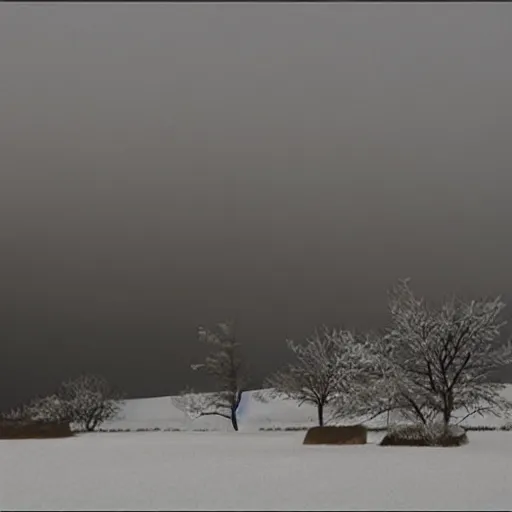 Prompt: mystic winter landscape, cyberpunk marina abramovic