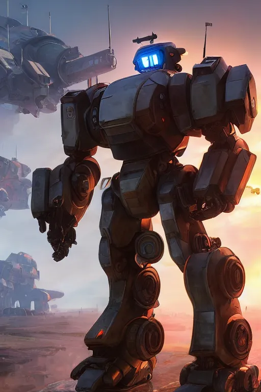 Image similar to mechwarrior 5 : mercenaries mech megaman transformer robot boss tank engine game octane render, 4 k, hd 2 0 2 2 3 d cgi rtx hdr style chrome reflexion glow fanart, global illumination ray tracing hdr fanart arstation by ian pesty by jesper ejsing pixar and disney unreal zbrush central hardmesh