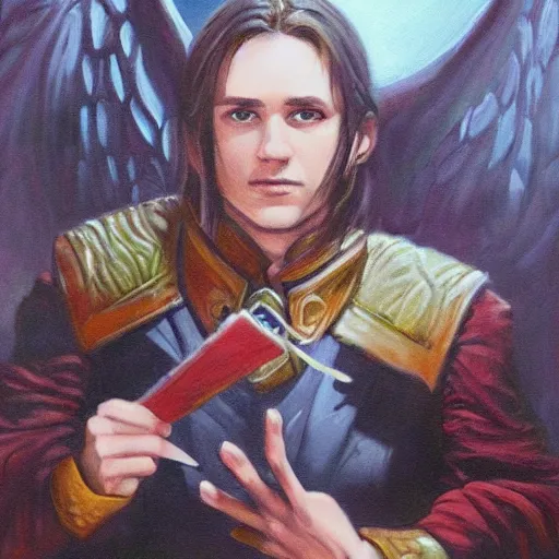 Prompt: xander the collector, magic the gathering, oil painting, detailed, distant - mid shot, full portrait