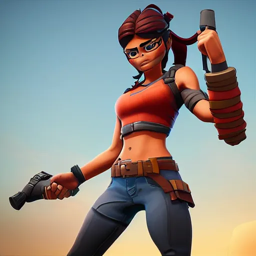 Prompt: the renegade raider from fortnite as a cartoon, 8 k, 3 d model, professional, drawing